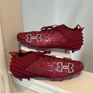 Under Armour Blur Smoke 2.0 MC Suede Mens Size 14 Football Cleats Maroon NEW